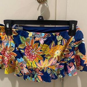 Bleu Rod Beattie Floral Swim Skirt SZ 8- Blue and Multicolor